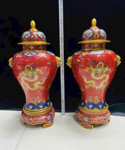 Ly đồng long phụng vẽ thủ công
