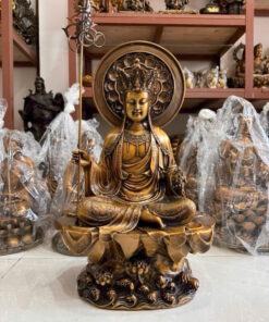 Tượng Đồng Địa Tạng ngồi bệ đá
