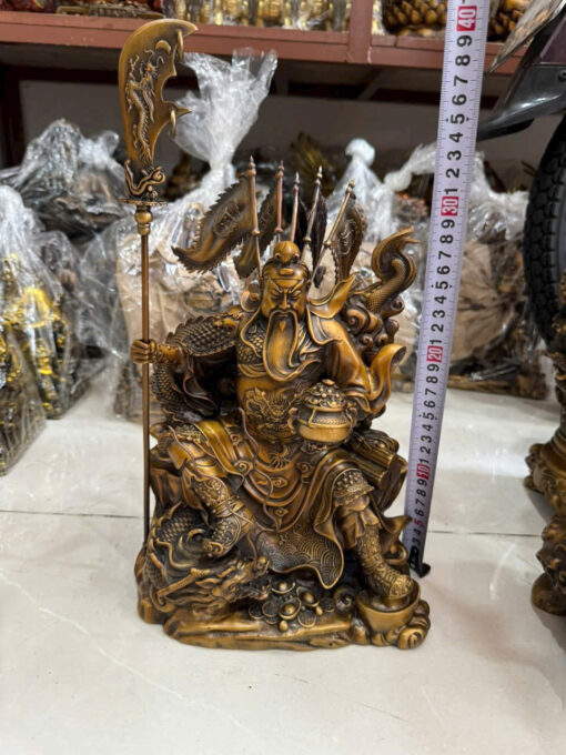 Tượng đồng Quan Công ngồi ngũ kì 30cm - Ảnh 2