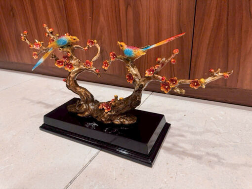 Tượng đồng chim uyên ương vẽ màu - Ảnh 5