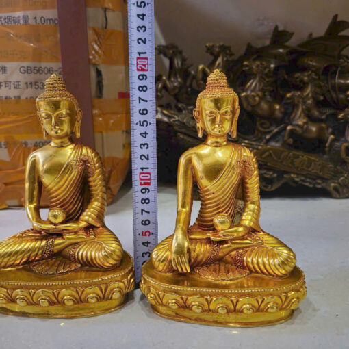 Tượng đồng dát vang tam thế phật 20cm
