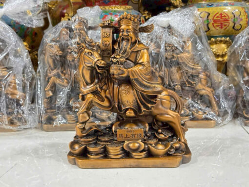 Tượng đồng thần tiền cưỡi ngựa cao 30cm