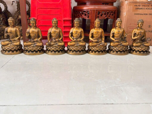 Tượng đồng thất Phật dược sư 7 thế tay 30cm