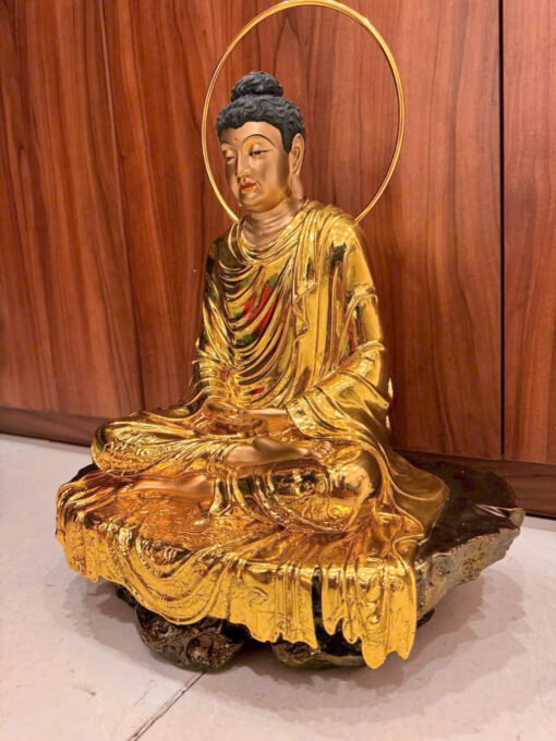Tượng đồng Bổn sư dát vàng đế đá - Ảnh 6