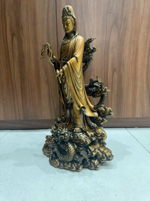 Tượng đồng quan âm đứng rồng - Ảnh 3