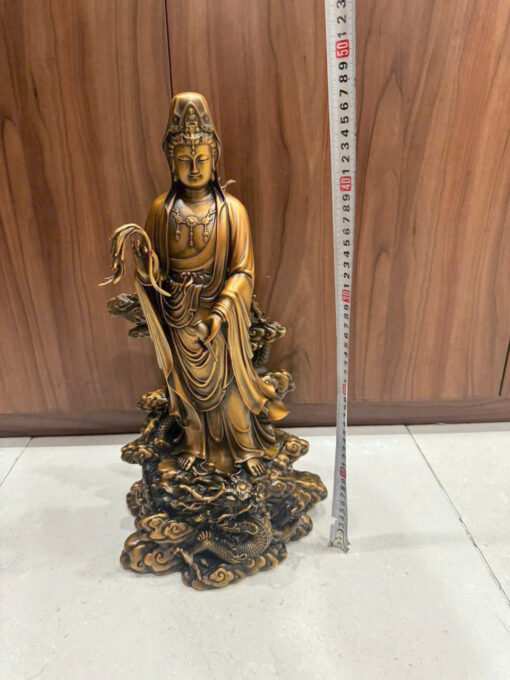 Tượng đồng quan âm đứng rồng - Ảnh 2