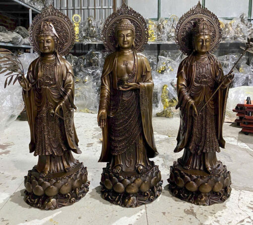 Tượng đồng tây phương tam thánh đứng