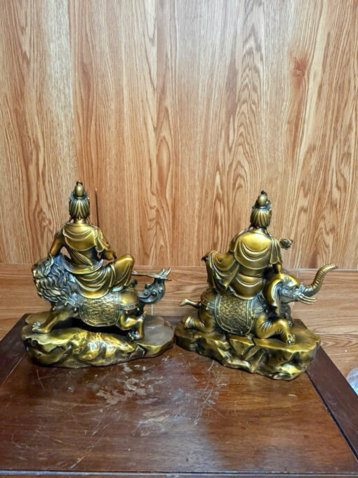 Tượng đồng văn thù phổ hiền bồ tát - Ảnh 3