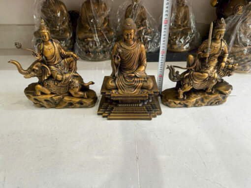 Tượng đồng bộ ba hoa nghiêm tam thánh - Ảnh 2