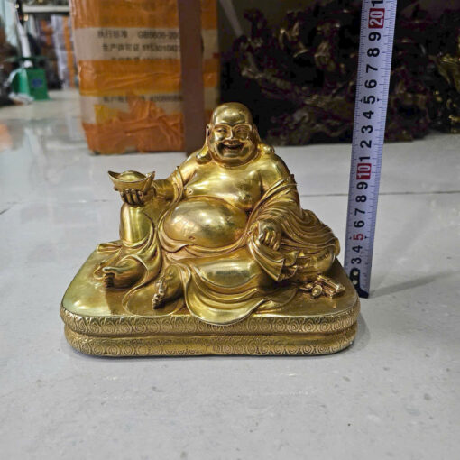 Tượng đồng di lạc dát vàng đế vuông