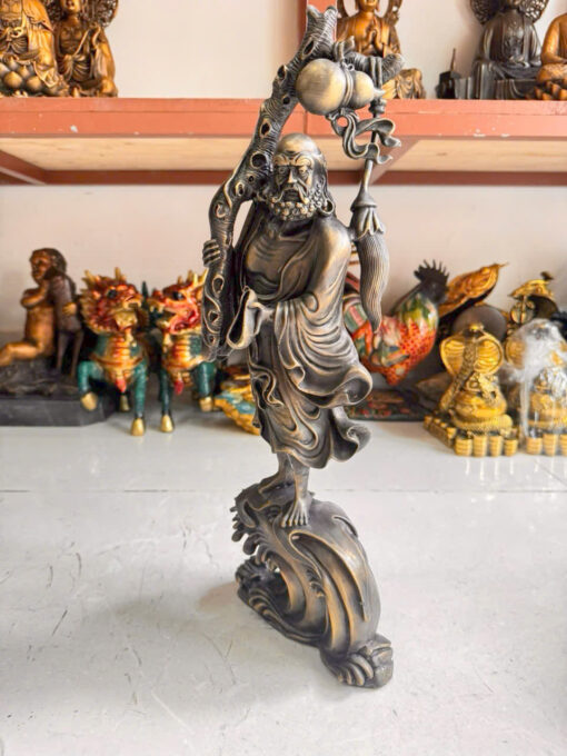 Tượng đồng đạt ma sư tổ đứng 50cm