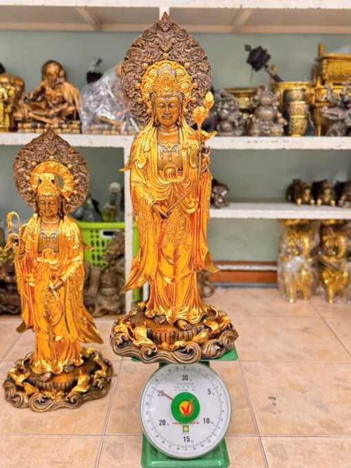 Tượng đồng tam thánh dát vàng  26 in - Ảnh 9