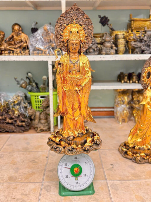 Tượng đồng tam thánh dát vàng  26 in - Ảnh 2