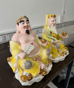 Tượng Thần Tài Ông Địa Sứ Áo Vàng Cầm Như Ý Ngọc - Ảnh 3