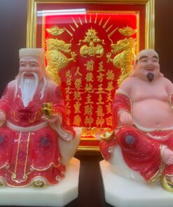 Tượng Thần Tài Thổ Địa bột đá áo đỏ