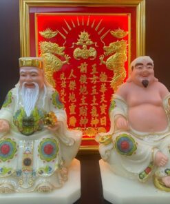 Tượng Thần Tài Thổ Địa bột đá hoa văn ngũ sắc