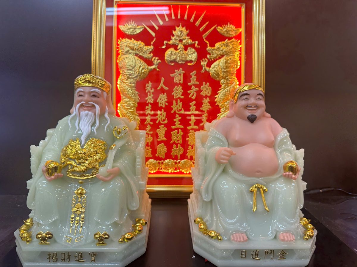 Tượng Thần Tài Thổ Địa bột đá thạch ngọc