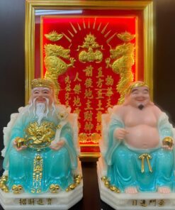 Tượng Thần Tài Thổ Địa bột đá xanh ngọc